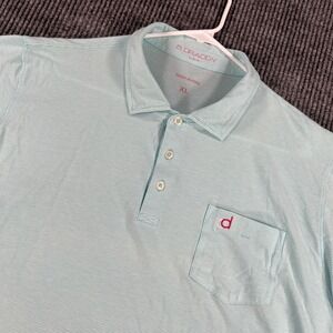 B Draddy Polo Shirt Mens XL Extra Large Blue Striped Short Sleeve Casual Golf